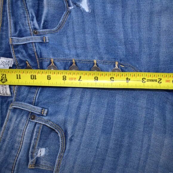 Abercrombie Fitch Highrise Ankle Jeans Size 2/26 Blue Stretch Skinny Distressed - Picture 7 of 10